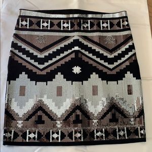 Express mini skirt.Size small.Black/silver sequin